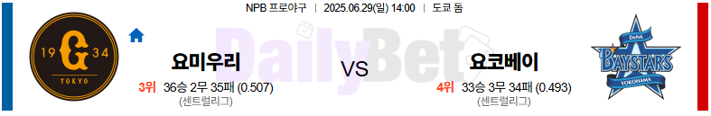 06월 29일 NPB 요미우리 vs 요코하마