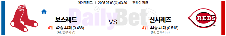 07월 03일 MLB 보스턴 vs 신시내티