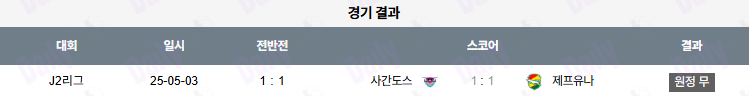 07월 05일 J리그 2 제프 유나이티드 vs 사간 도스