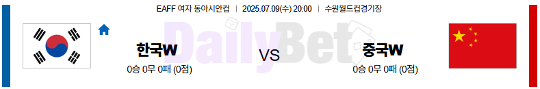 07월 09일 여자 동아시안컵 한국 vs 중국
